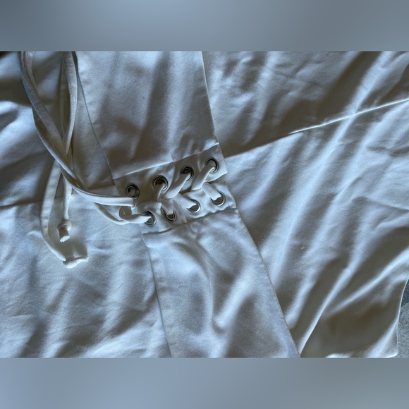 TWO FOR ONE! Dynamite Sleeveless Faux Corset Top Black and White (Size Large) - Picture 3 of 5